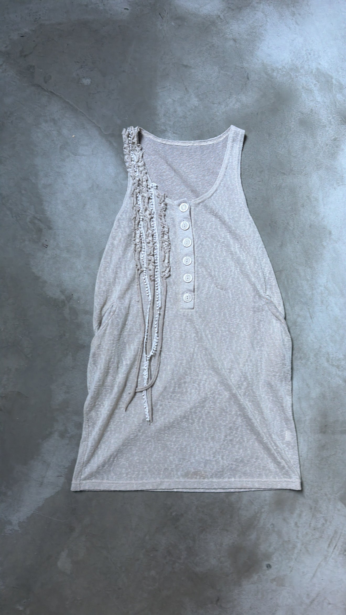 Button-Front Sleeveless Dress