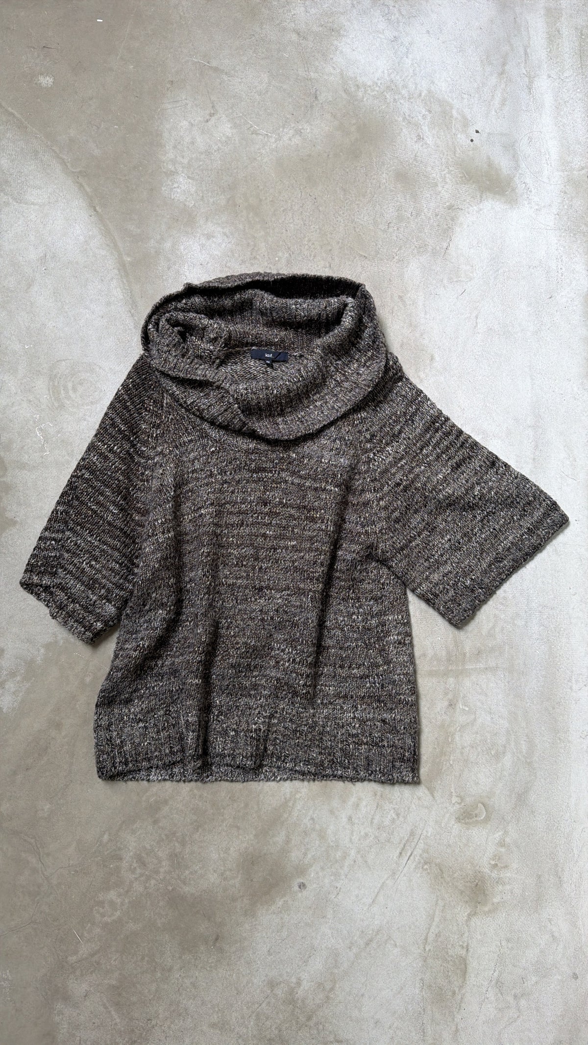 Oversized Half-Sleeve Knit Sweater