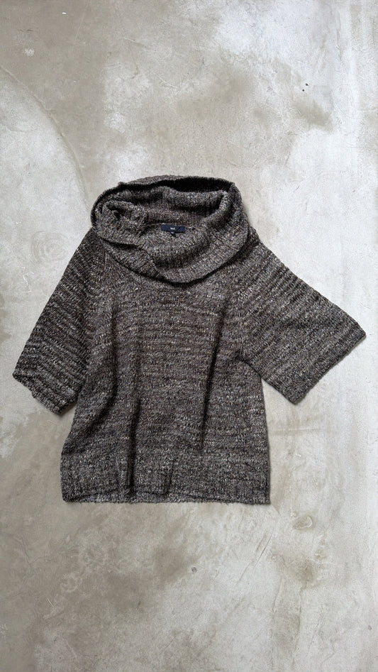Oversized Half-Sleeve Knit Sweater