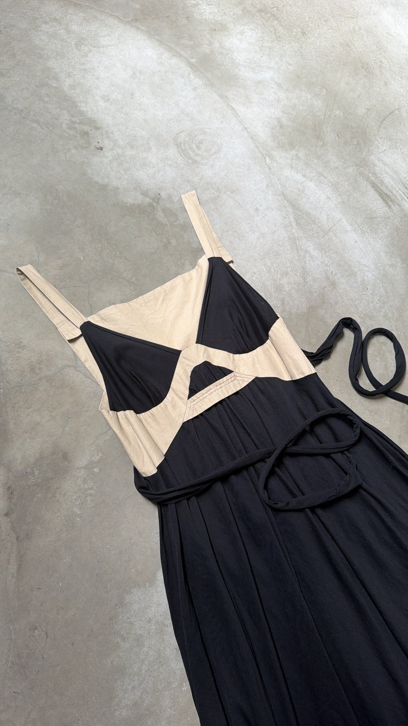 Albert Ferreti Black&Beige Cotton Dress