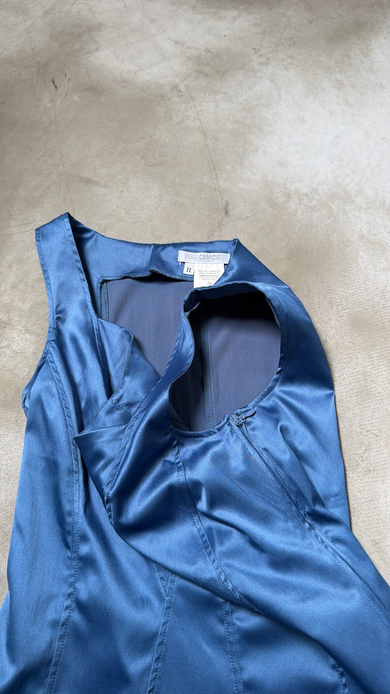 Nara Camicie Blue Satin Corset Top