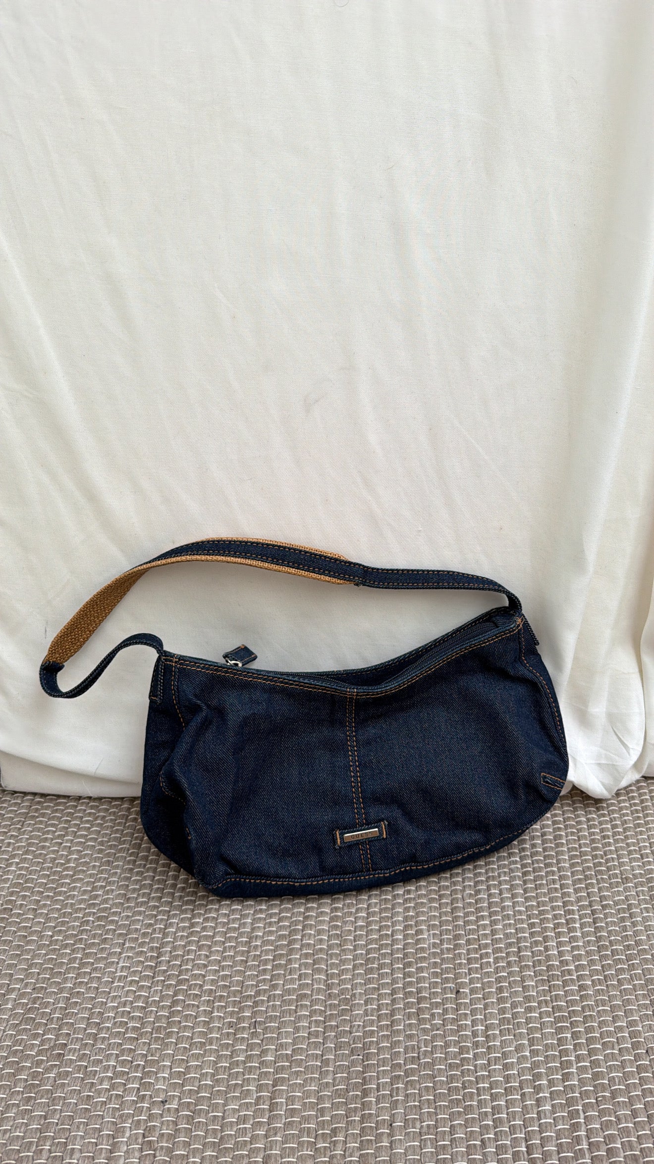 GUESS denim shoulder bag