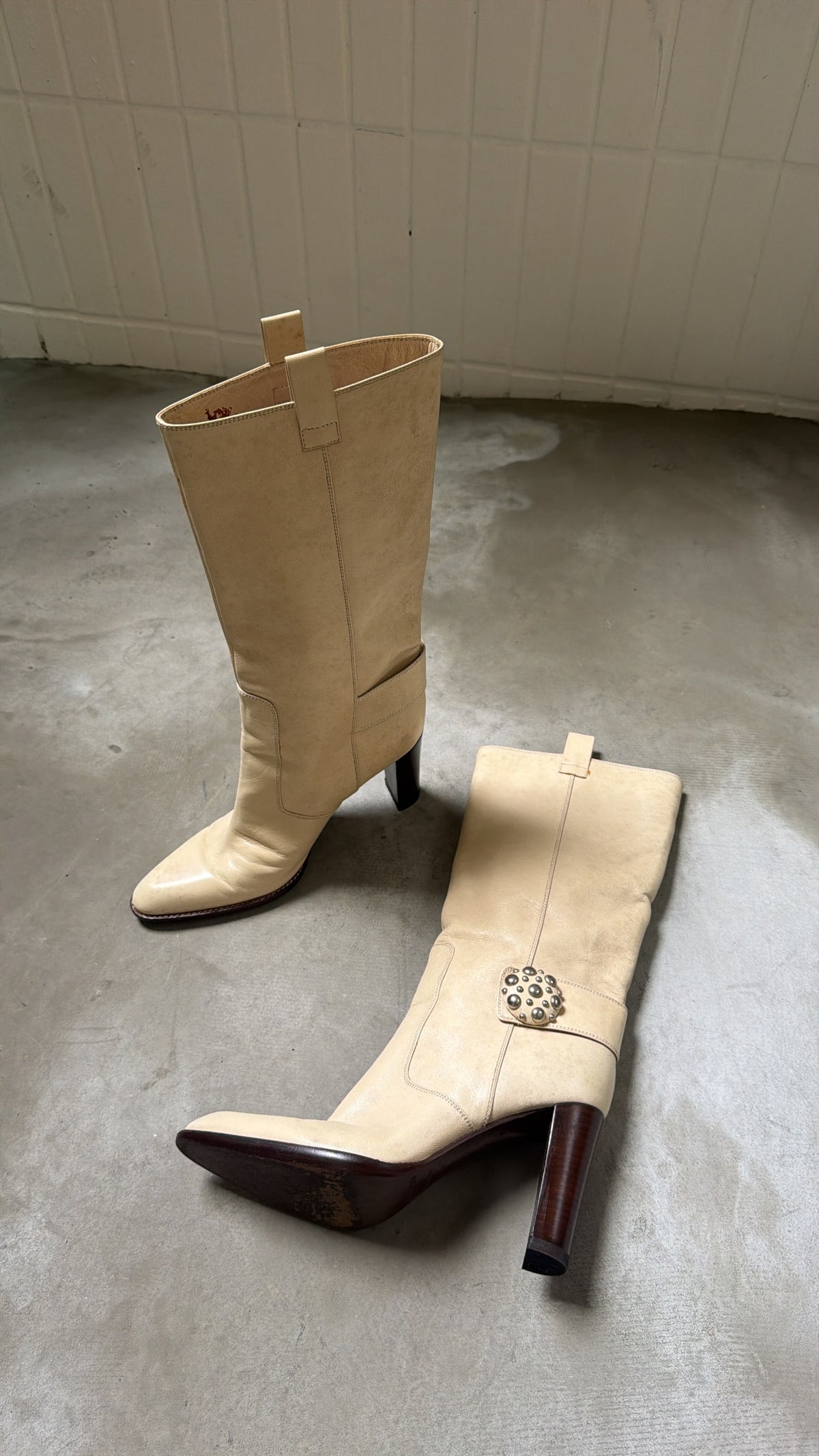 White Leather Boots