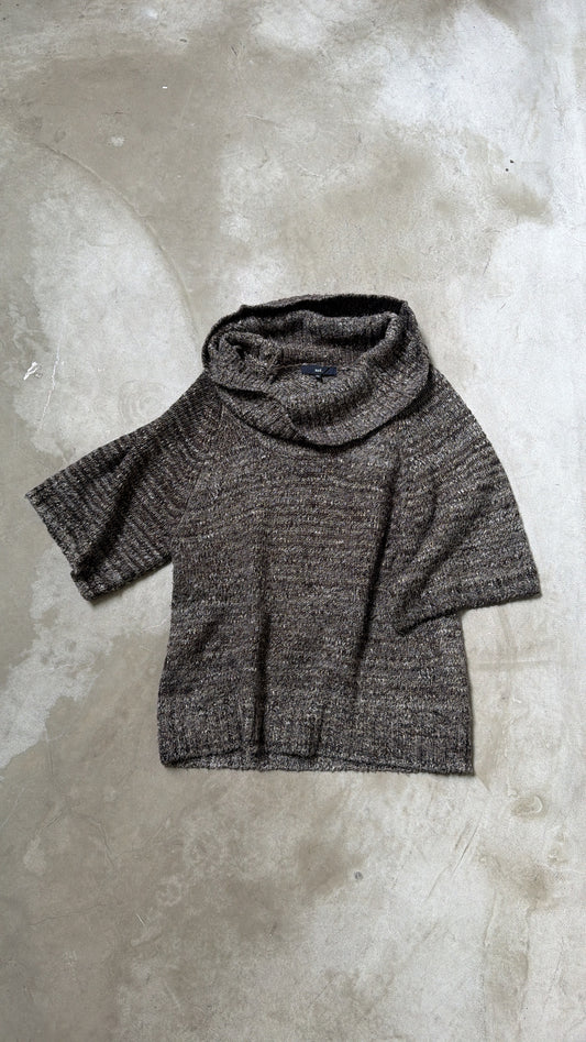 Oversized Half-Sleeve Knit Sweater