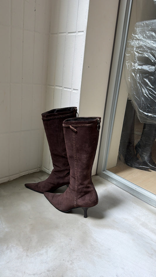 Fendi chocolate brown tall boots