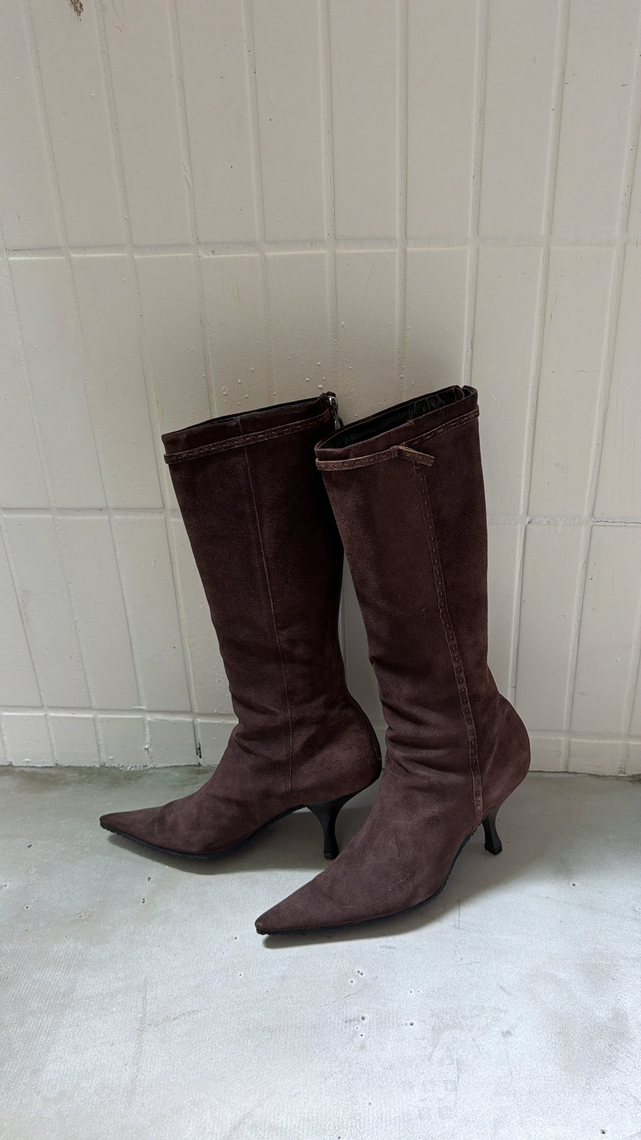 Fendi chocolate brown tall boots