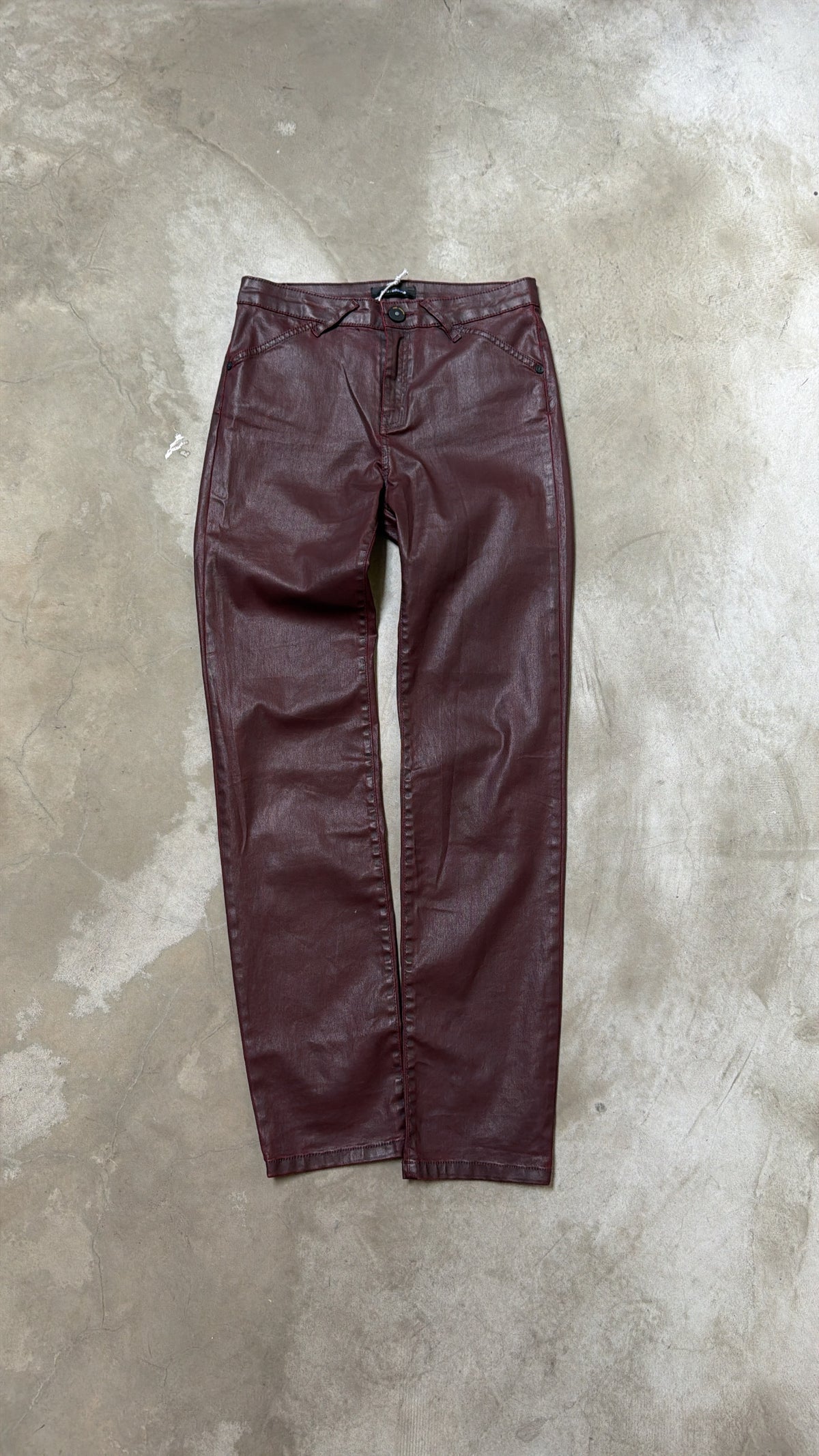 Cop Copine Burgundy Coated Pants