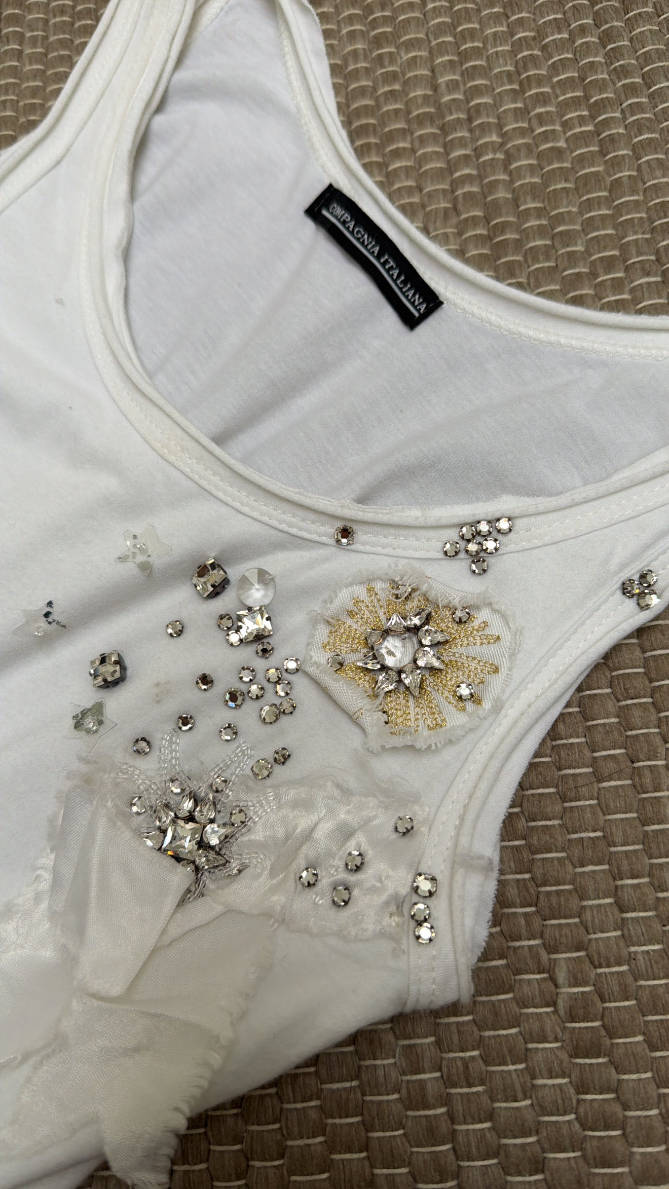 Italian-made floral detail vest