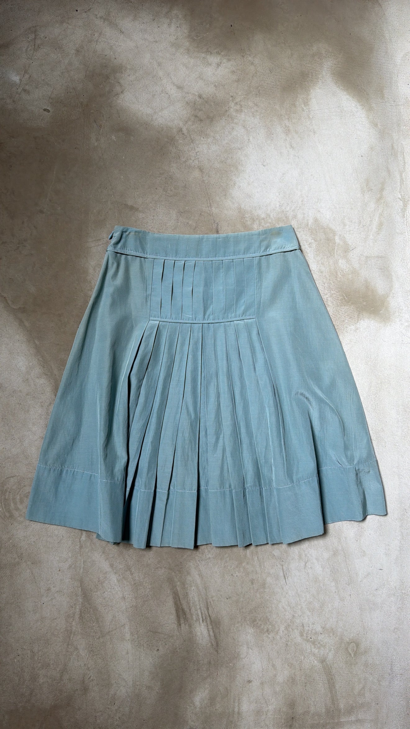 Italian-Made Baby Blue Pleated Skirt