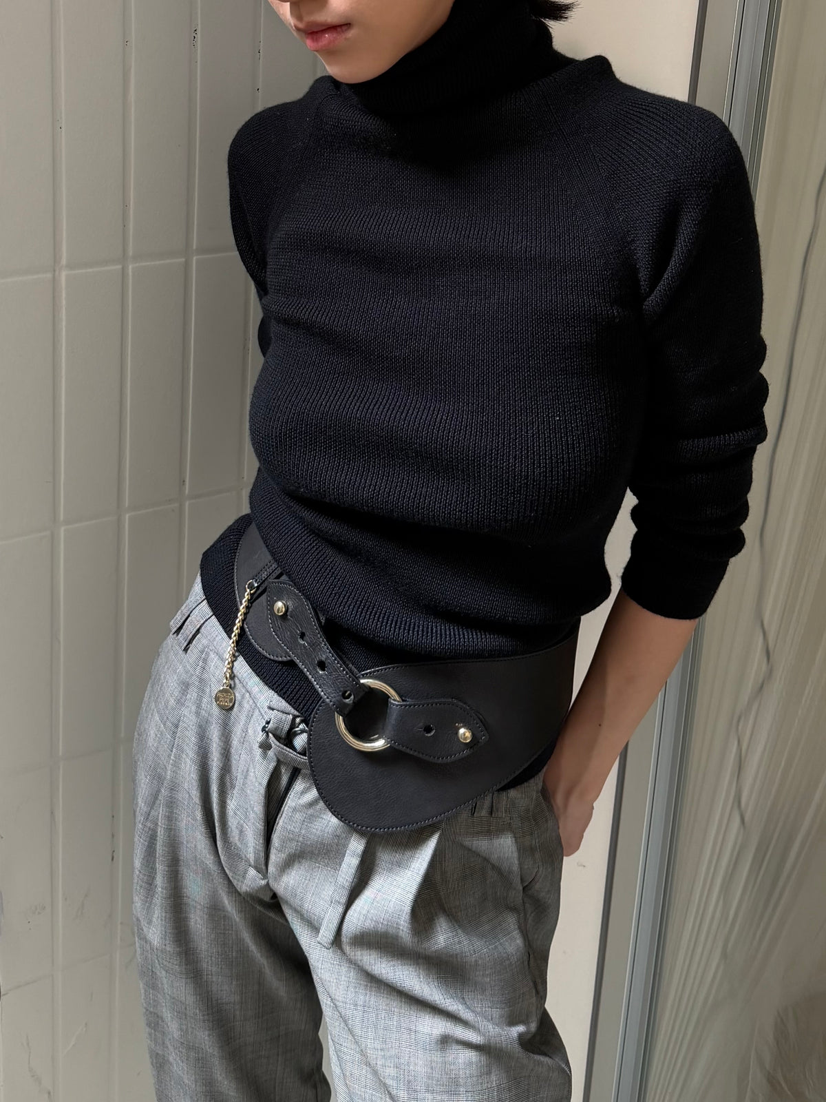 Asymmetrical Wide Waist Belt