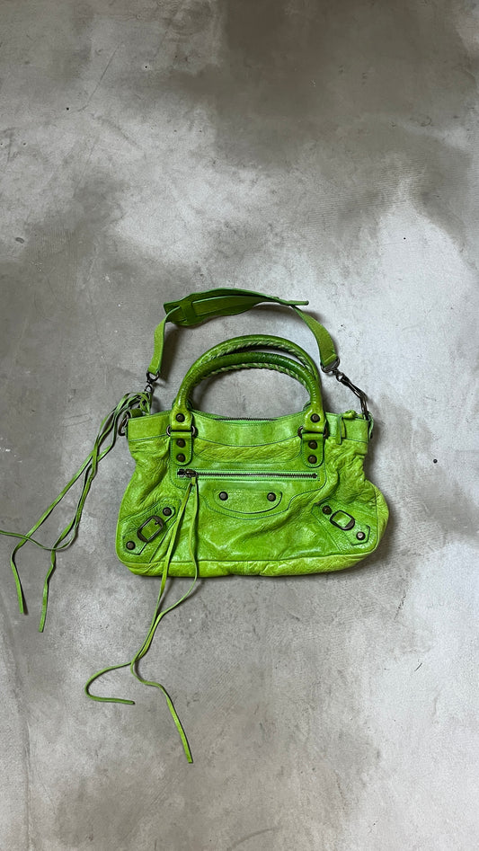 Balenciaga Apple Green Motorcycle City Bag