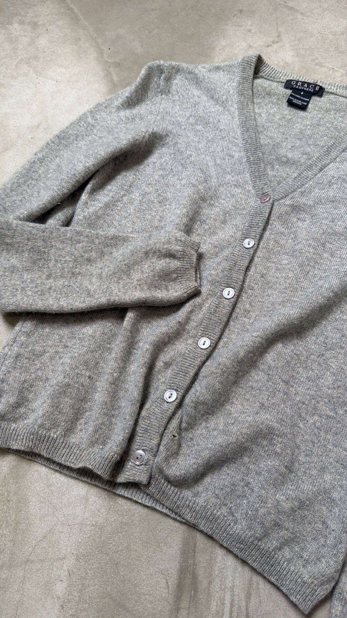 Grey Cashmere Cardigan