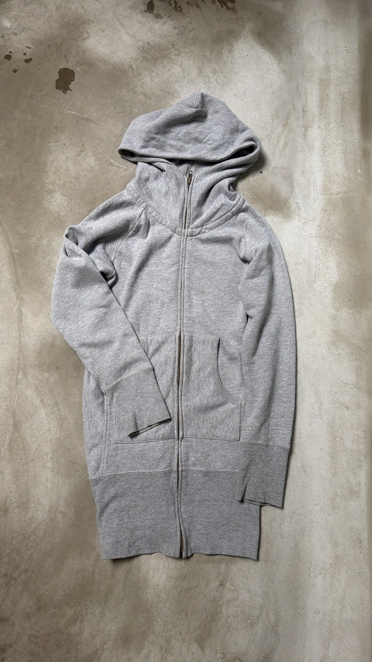 Grey Long Hooded Jacket