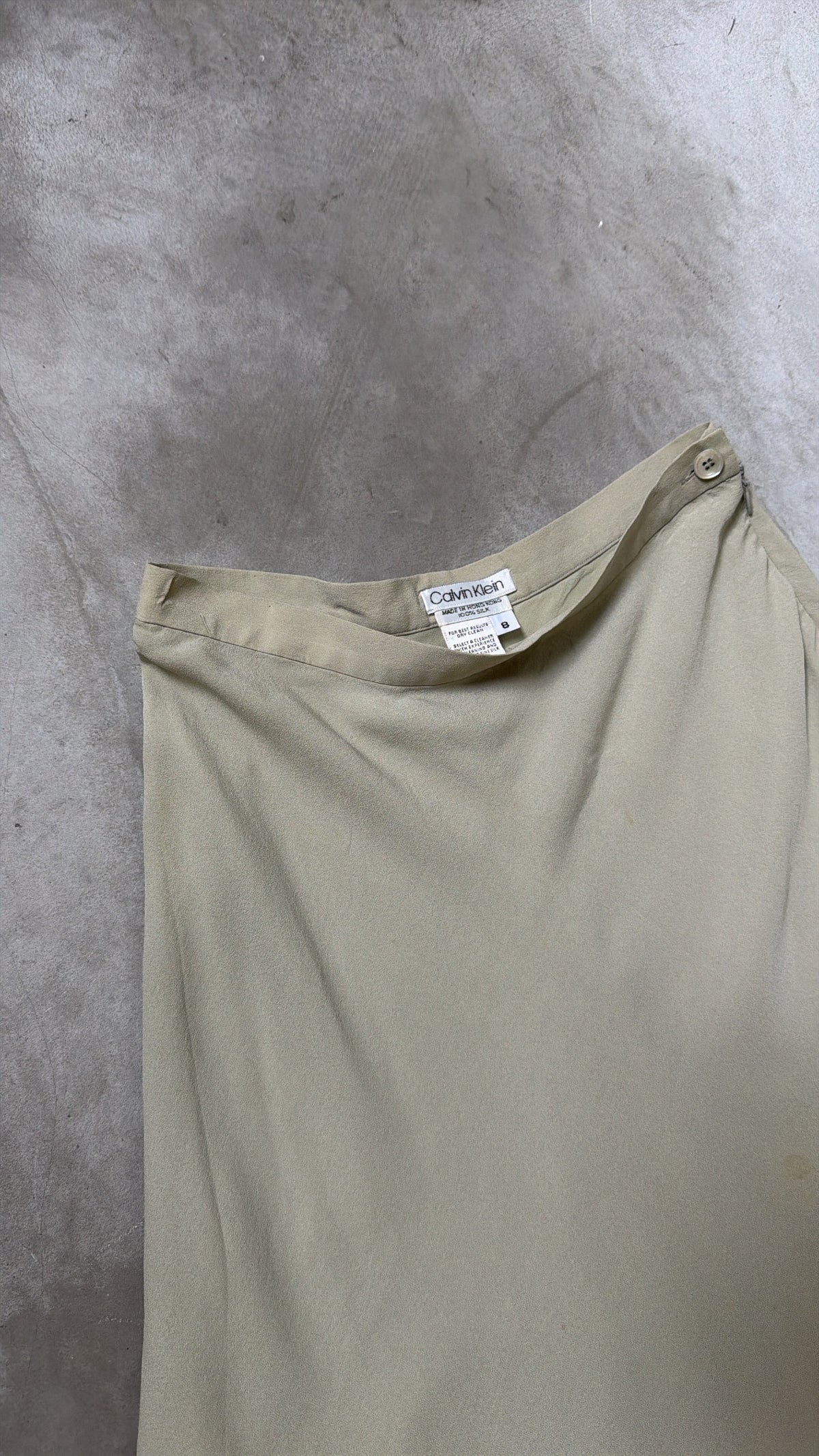 Calvin Klein Sage Green Midi Skirt