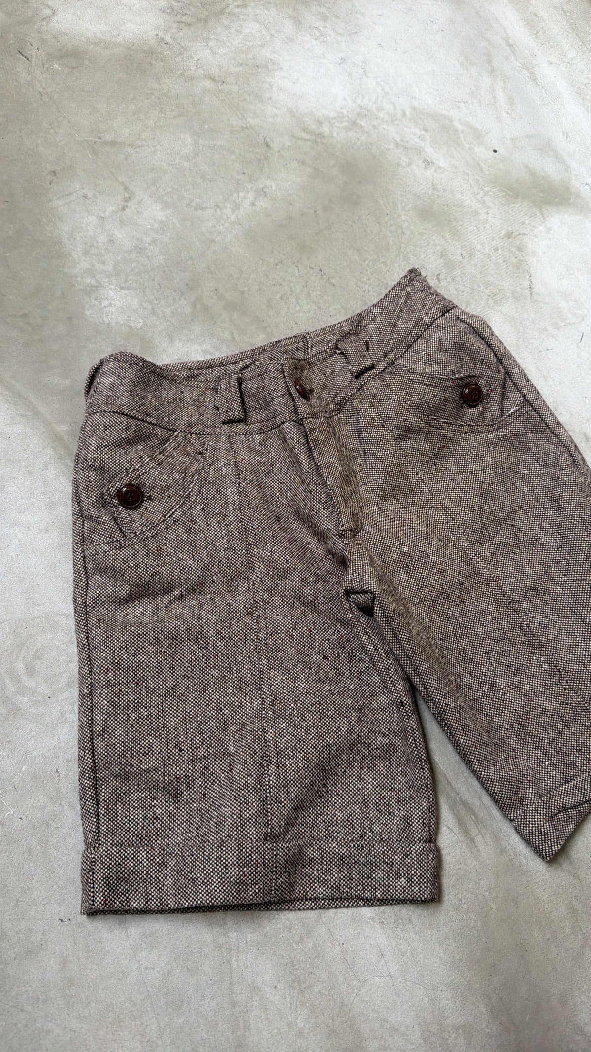 Brown Tweed Shorts