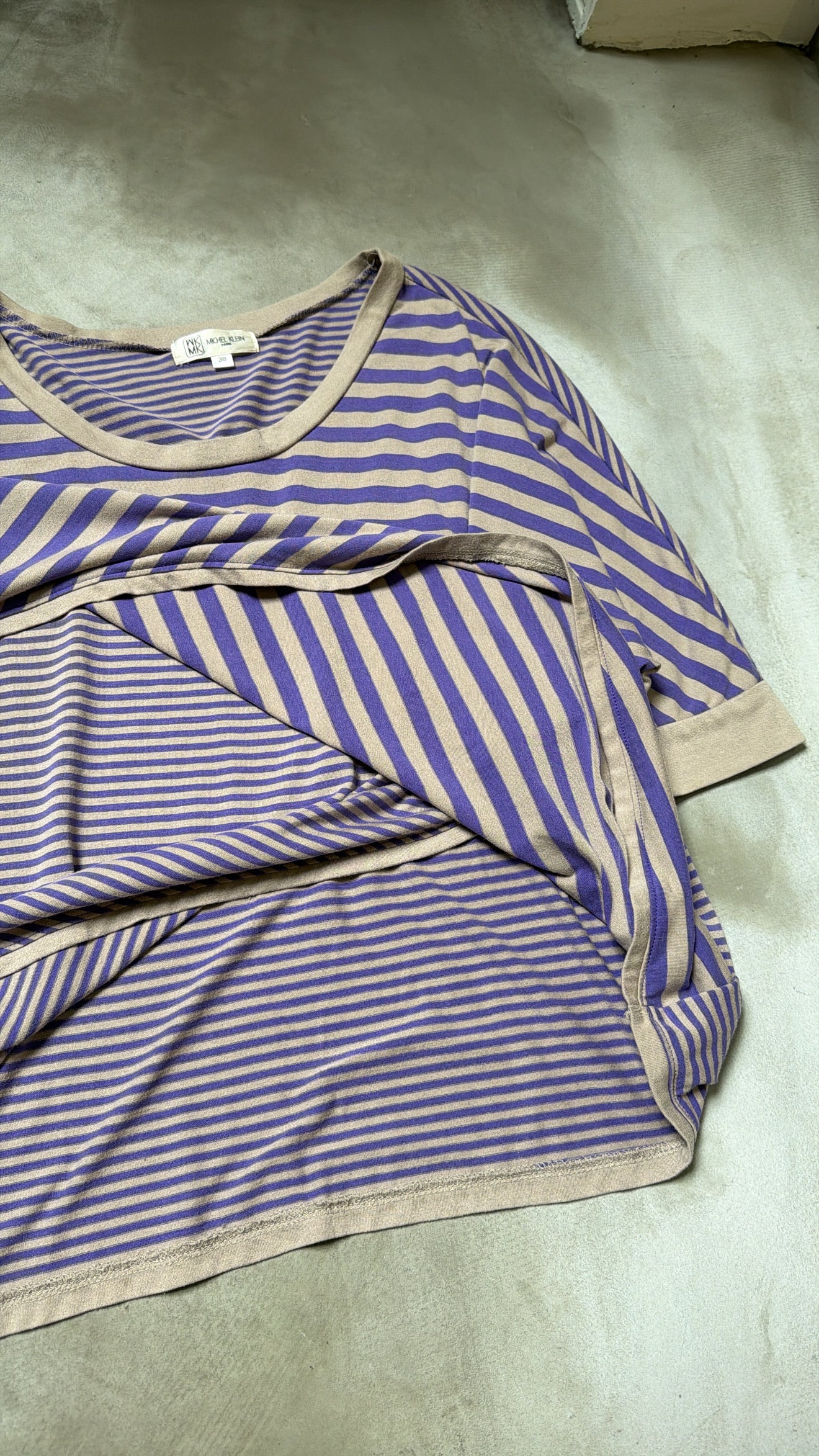 Purple Striped Oversized Top
