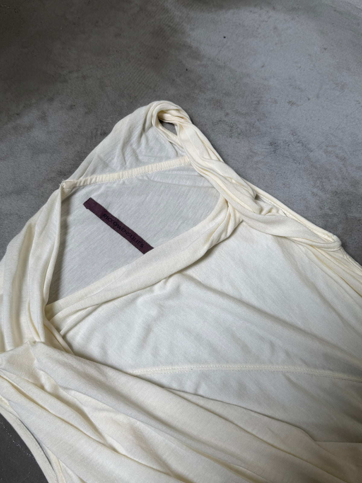Rick Owens Cream Ruched Dress