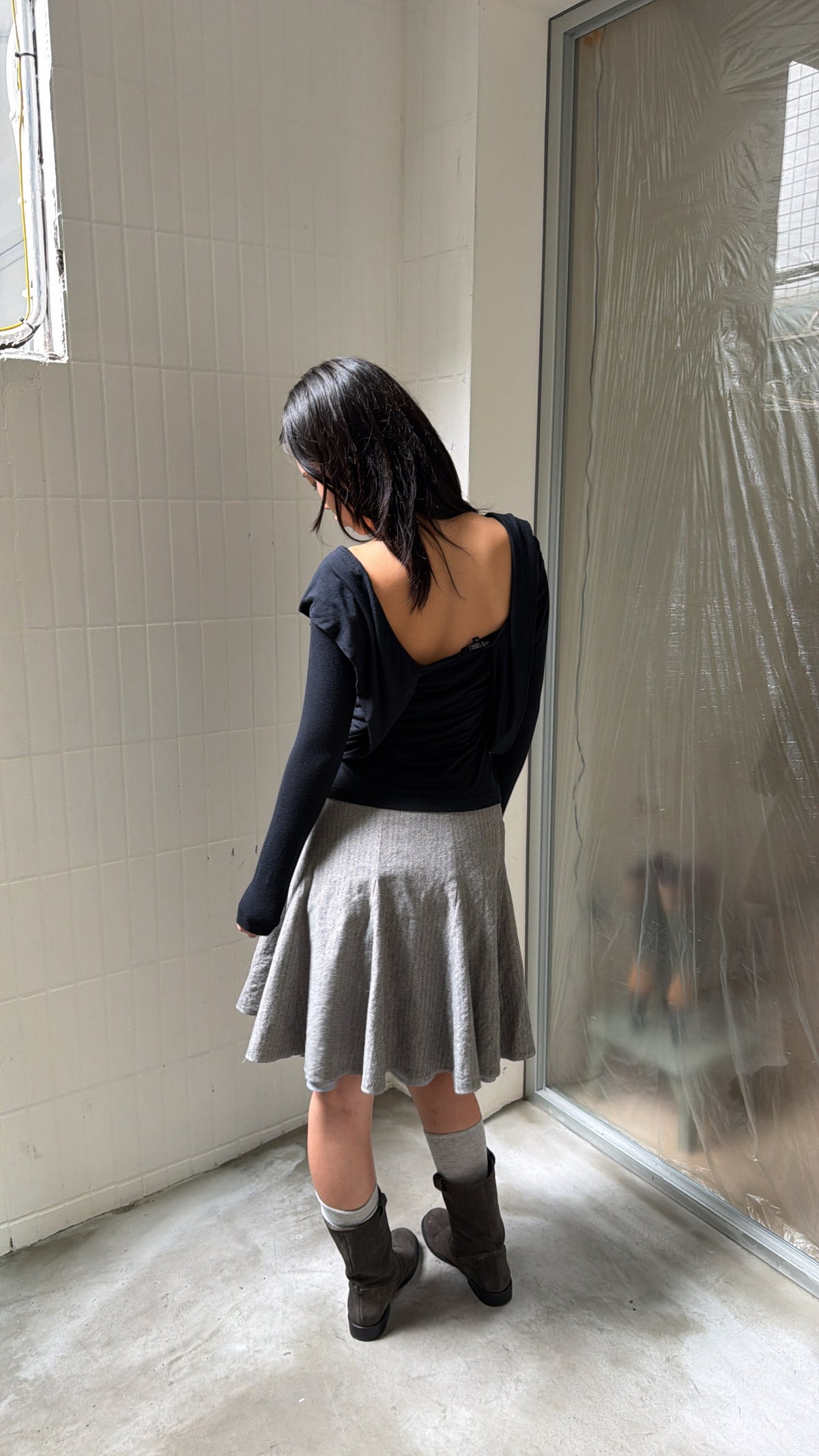 Italian-Made Black Multiway Top