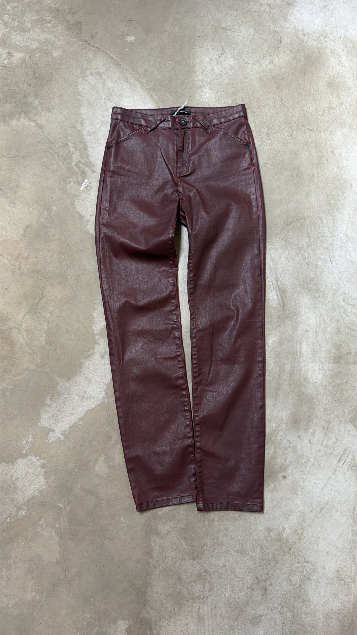 Cop Copine Burgundy Coated Pants