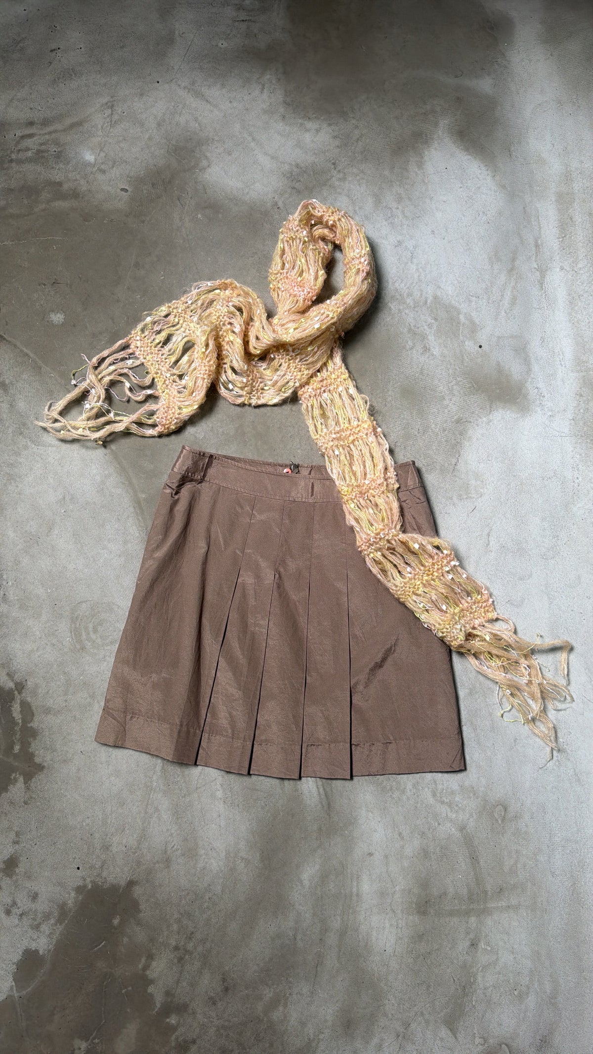 Caramel Pleated Skirt