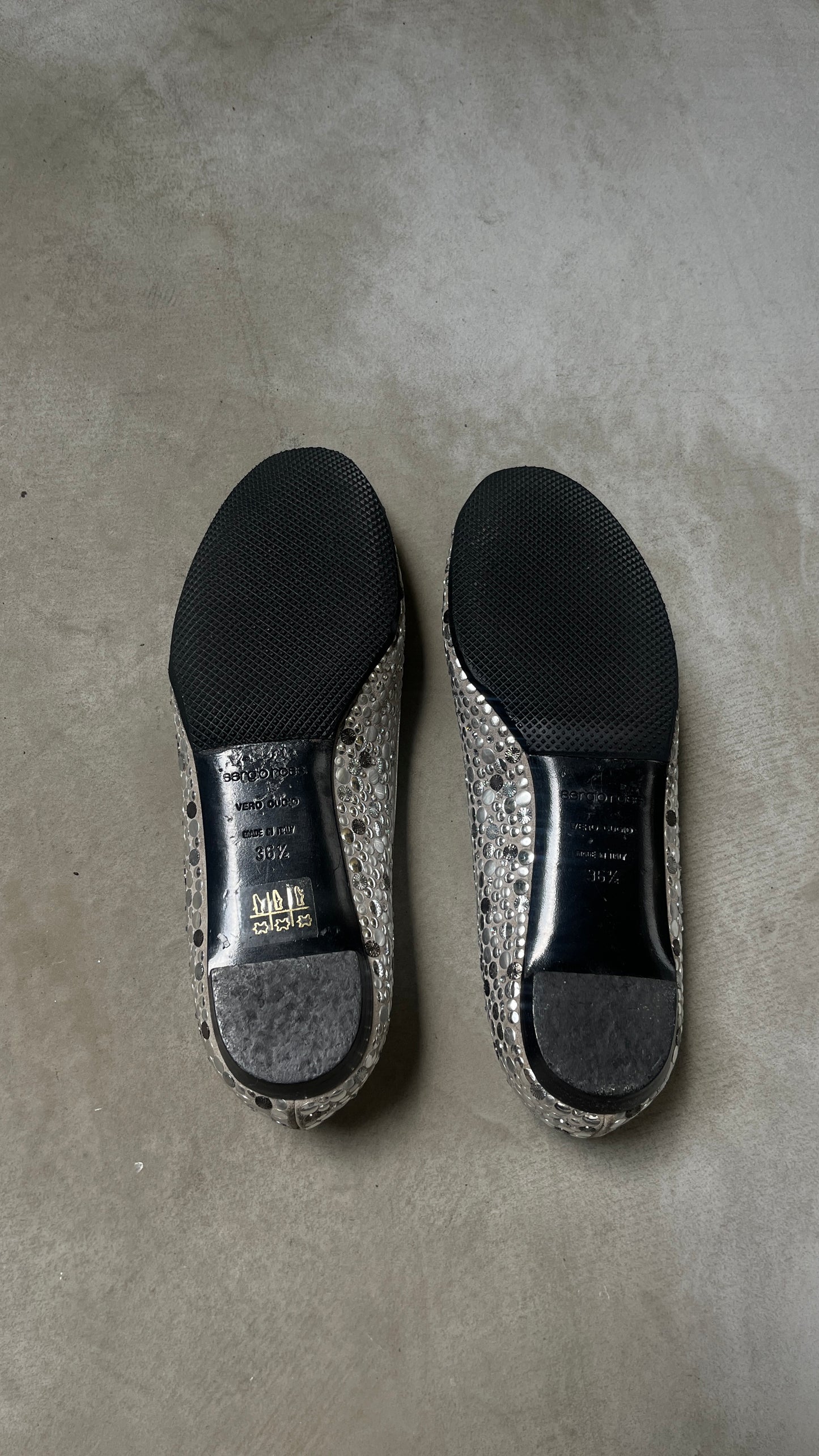 Sergio Rossi Crystal Stub Ballet Flats