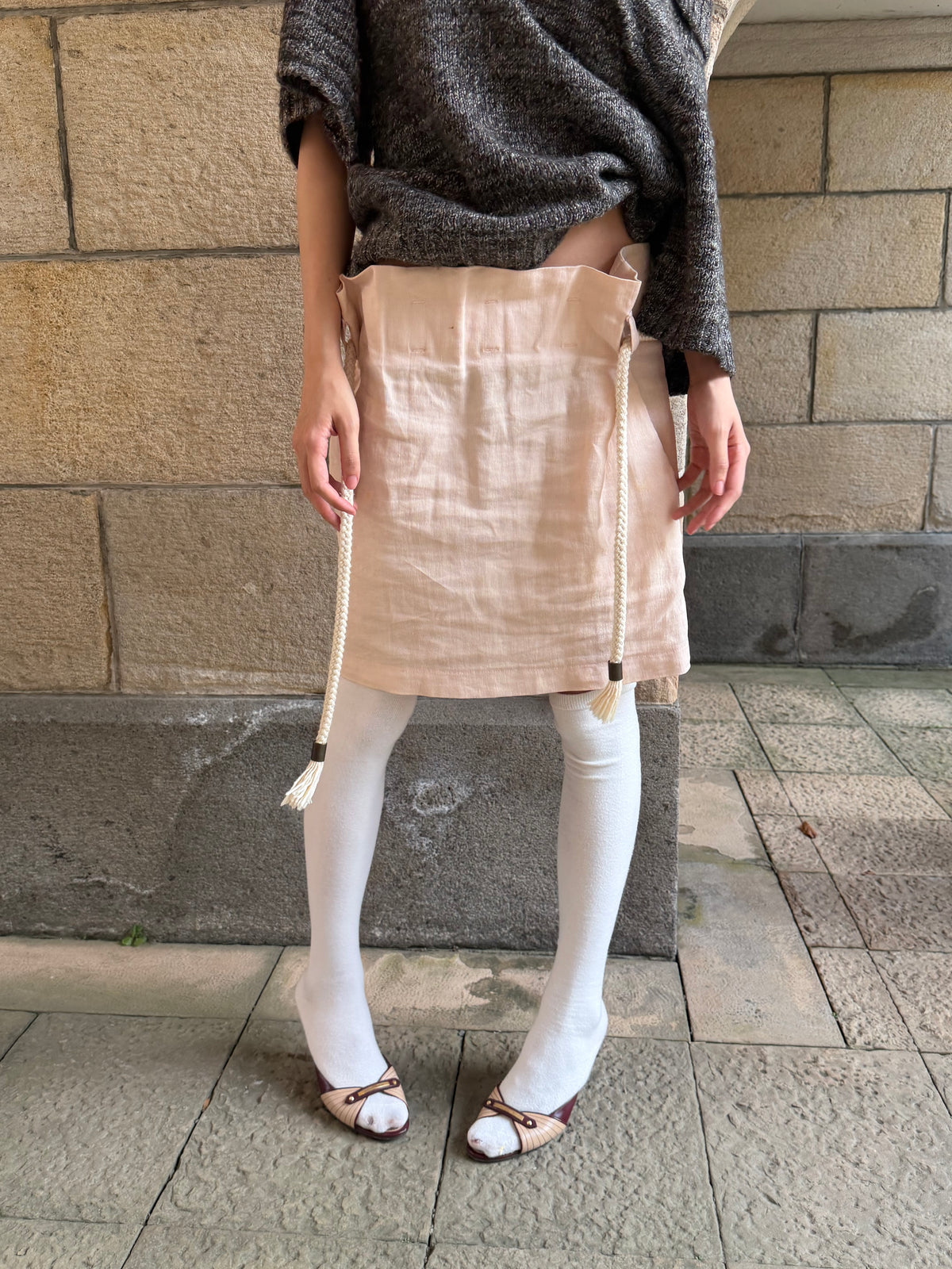 See by Chloé Pale Pink Rope-Tie Mini Skirt