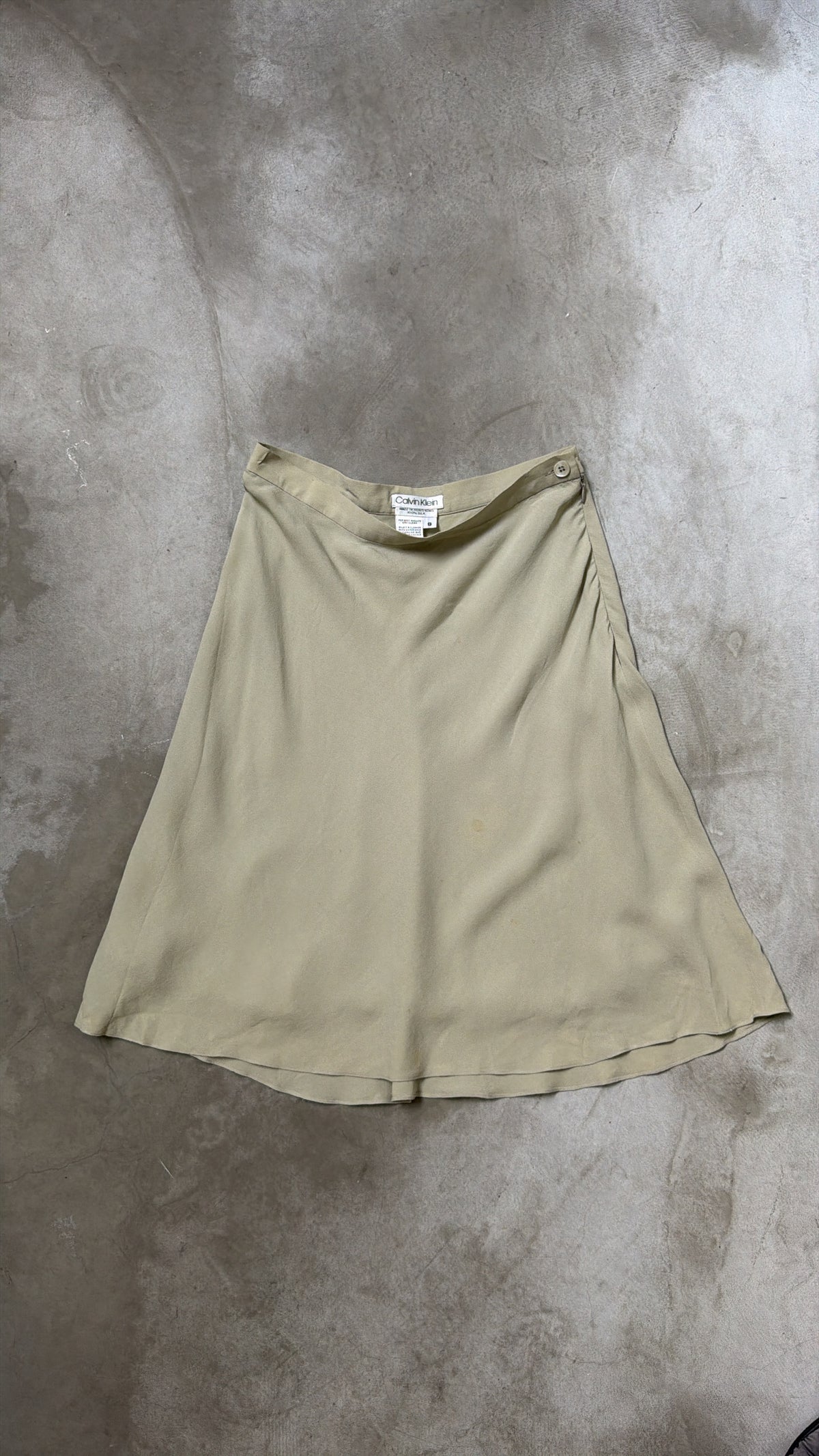 Calvin Klein Sage Green Midi Skirt