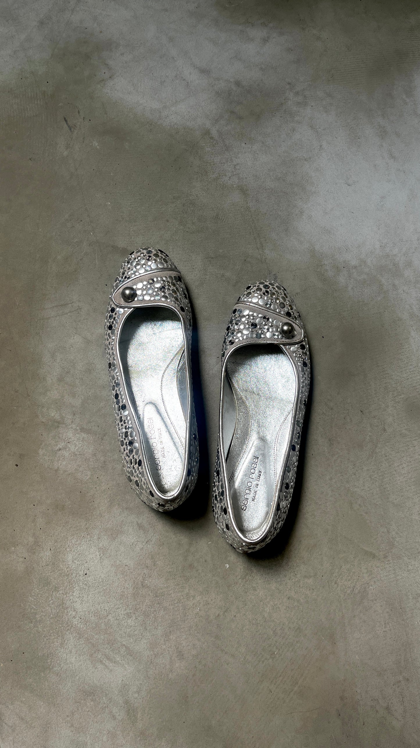 Sergio Rossi Crystal Stub Ballet Flats