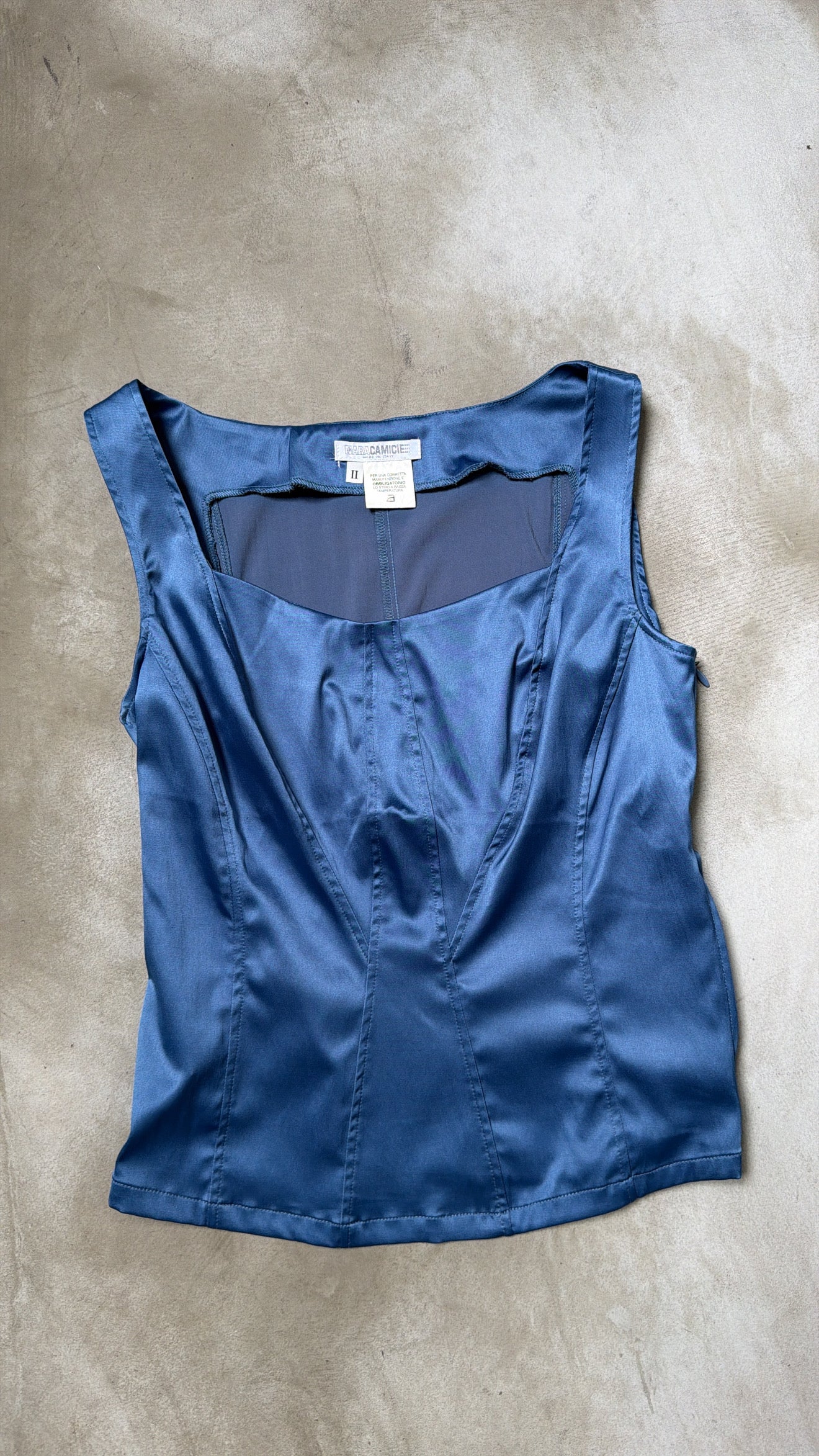 Nara Camicie Blue Satin Corset Top