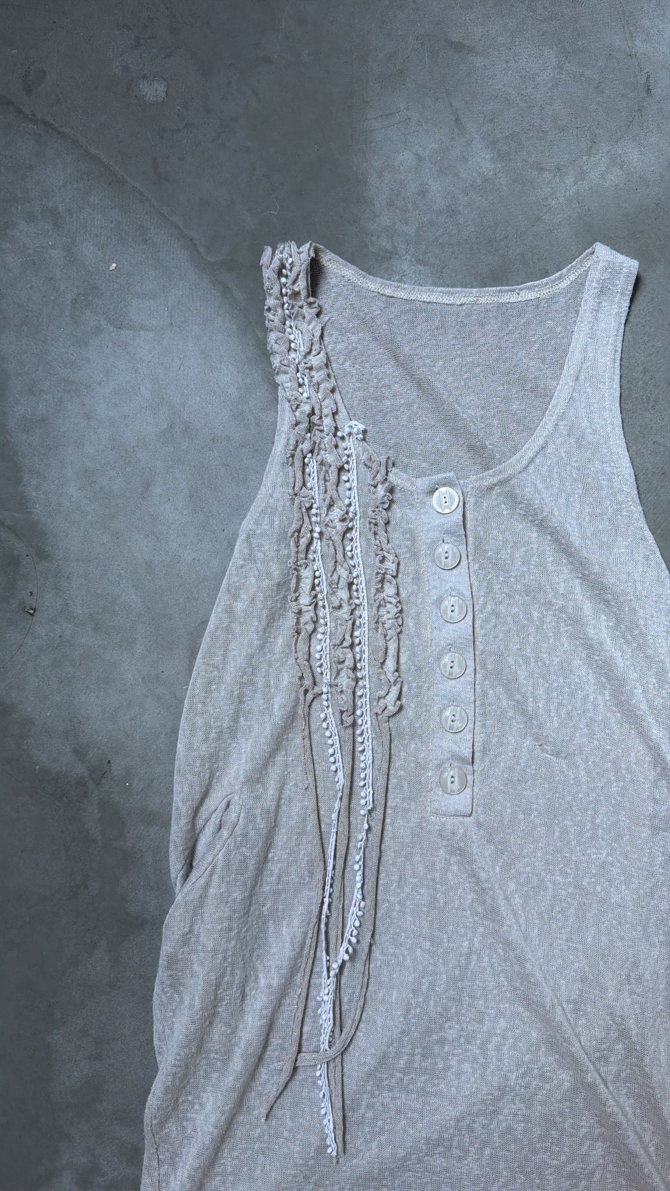 Button-Front Sleeveless Dress