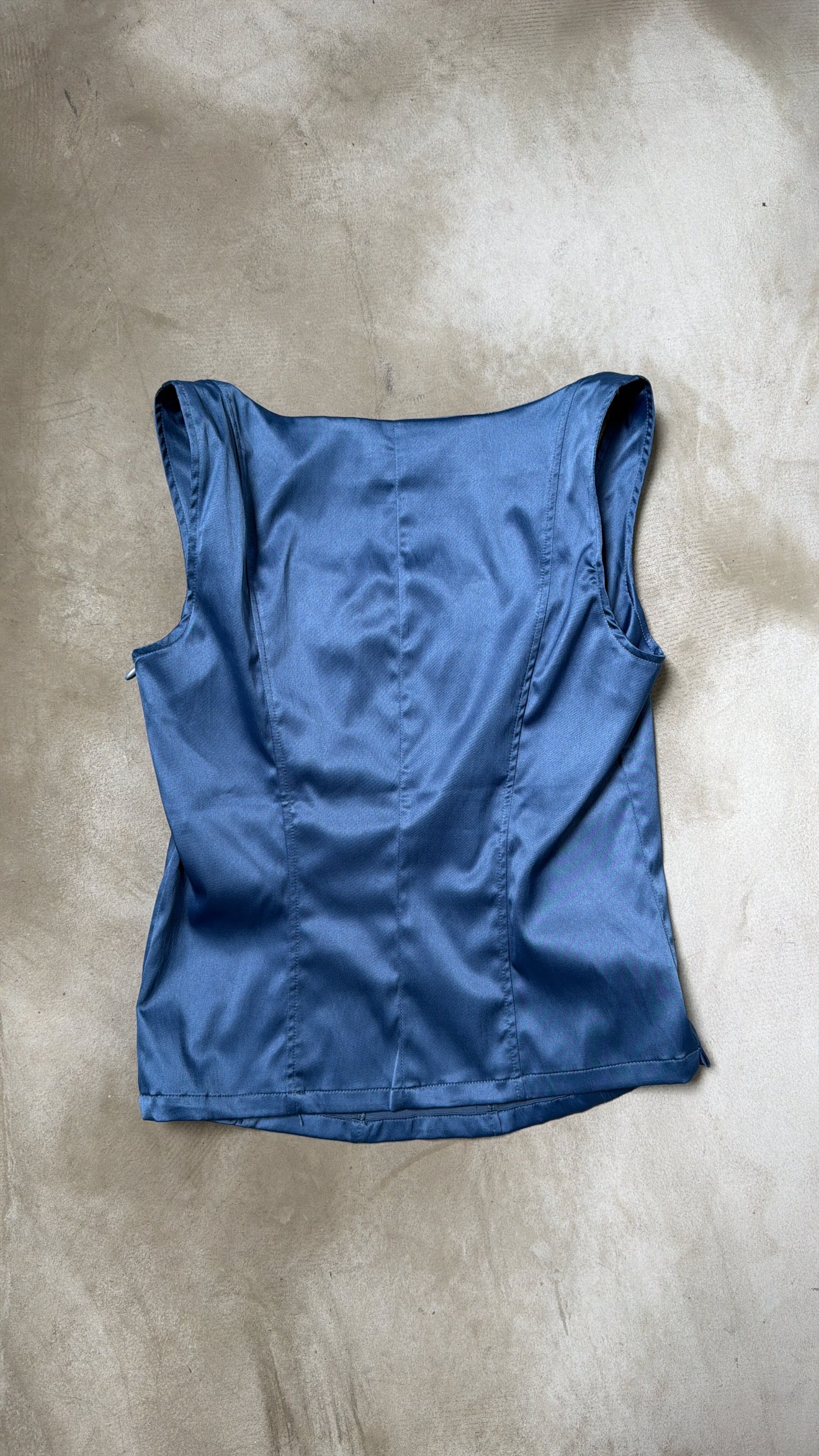 Nara Camicie Blue Satin Corset Top