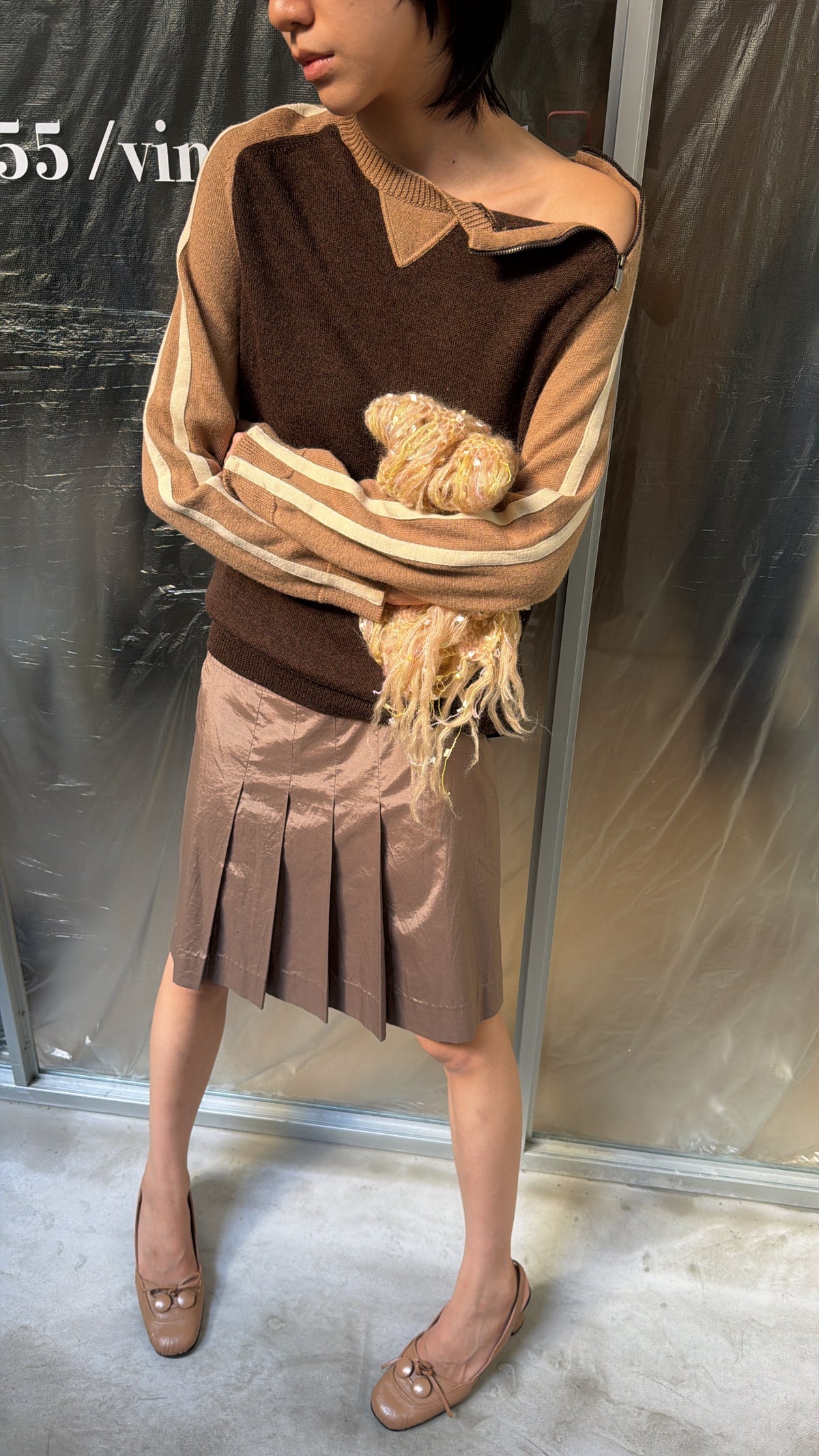 Caramel Pleated Skirt