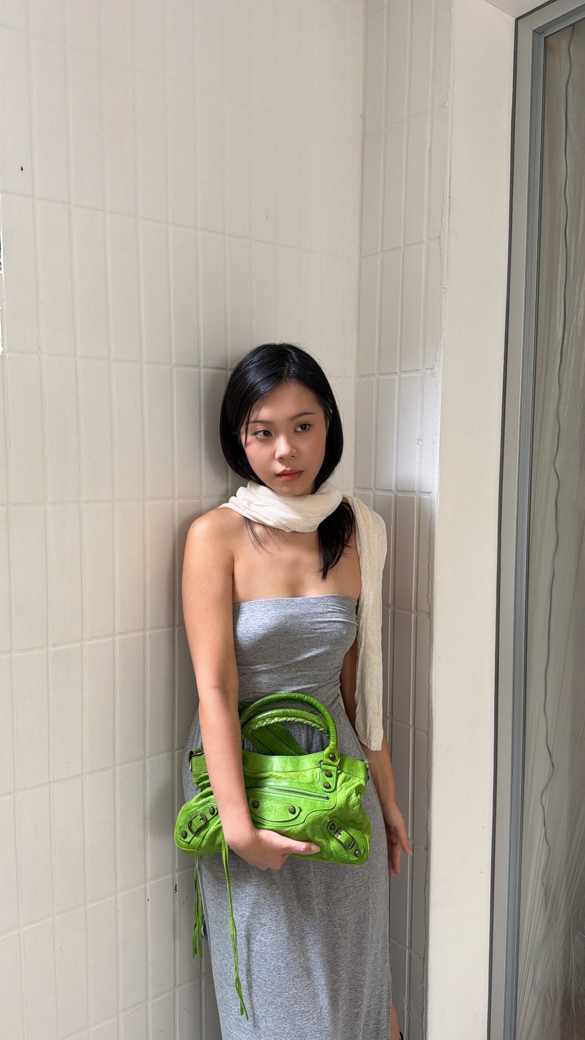 Balenciaga Apple Green Motorcycle City Bag