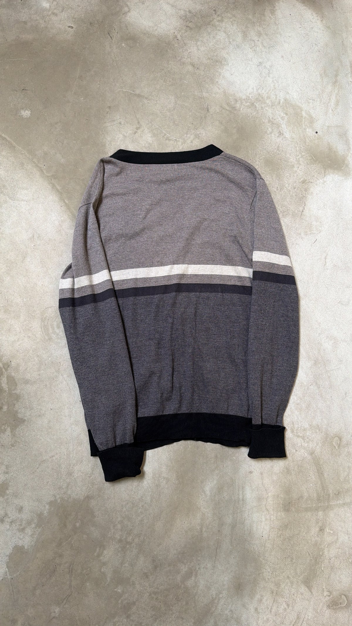 Fred Perry Grey Stripe Cardigan