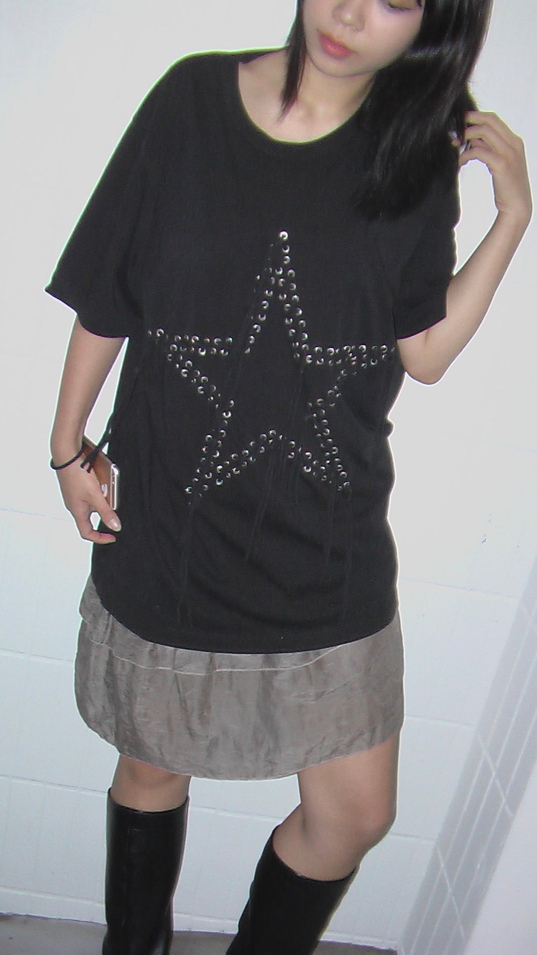 DIESEL Oversized Lace-up Star Top