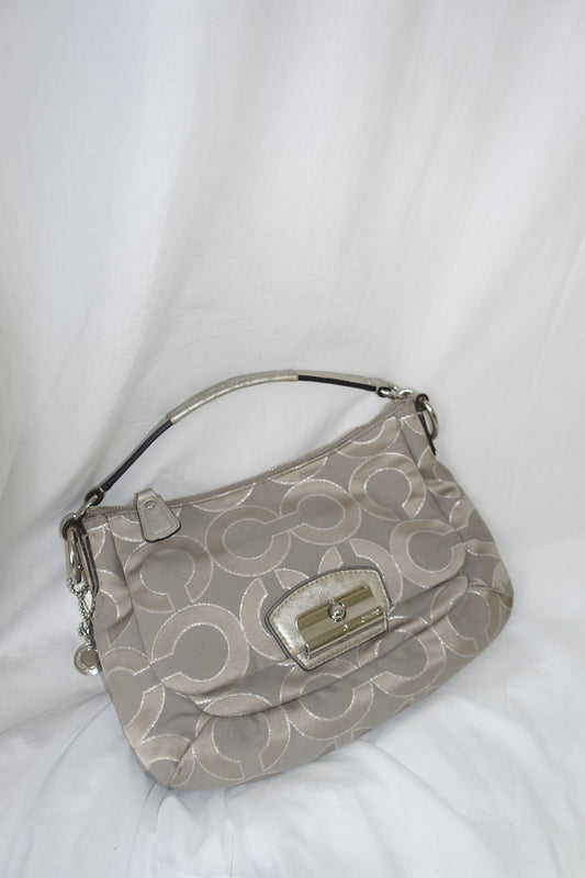 Sliver coach shoulder bag