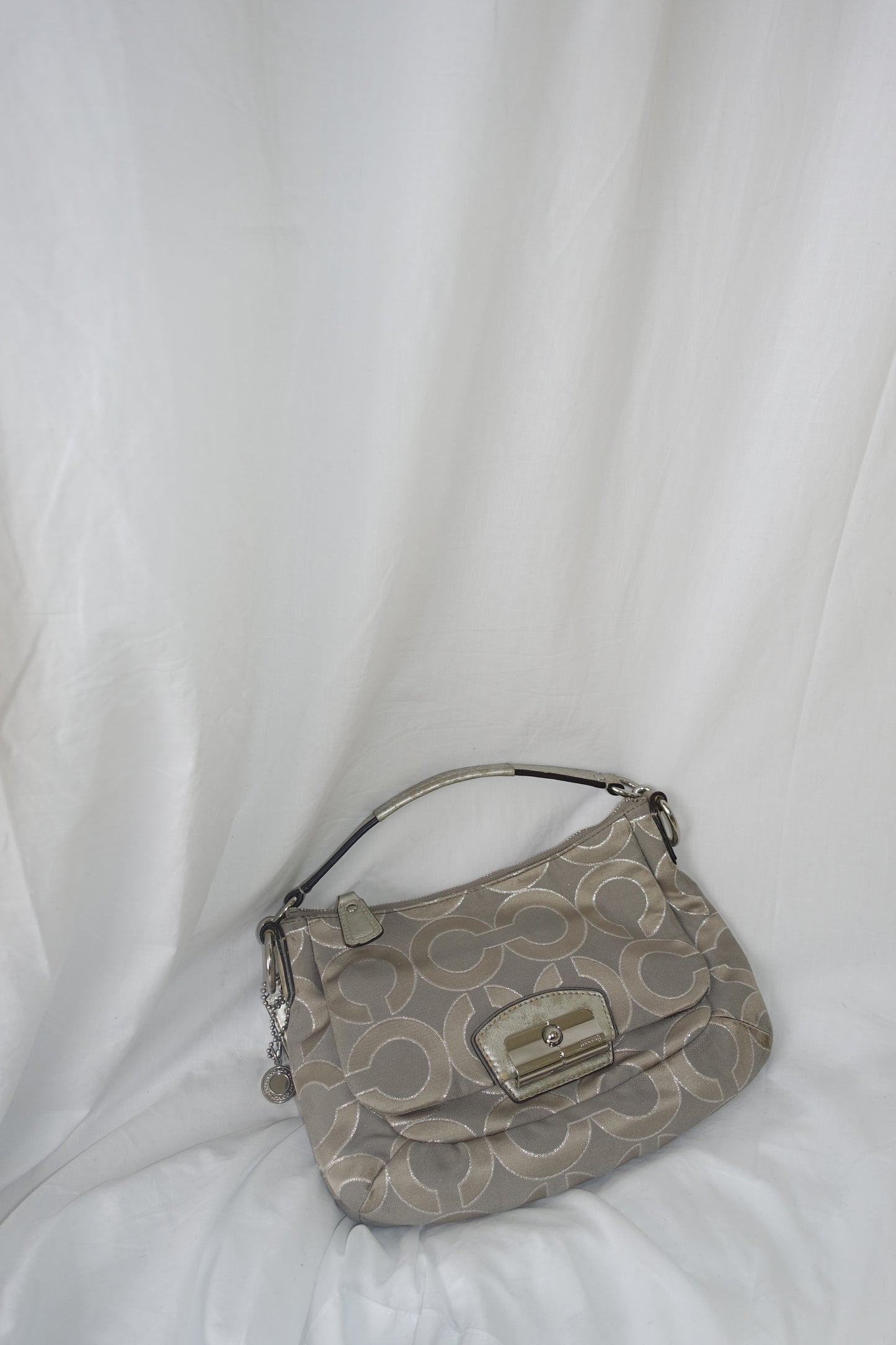 Sliver coach shoulder bag