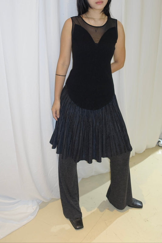 z: Black knit vest