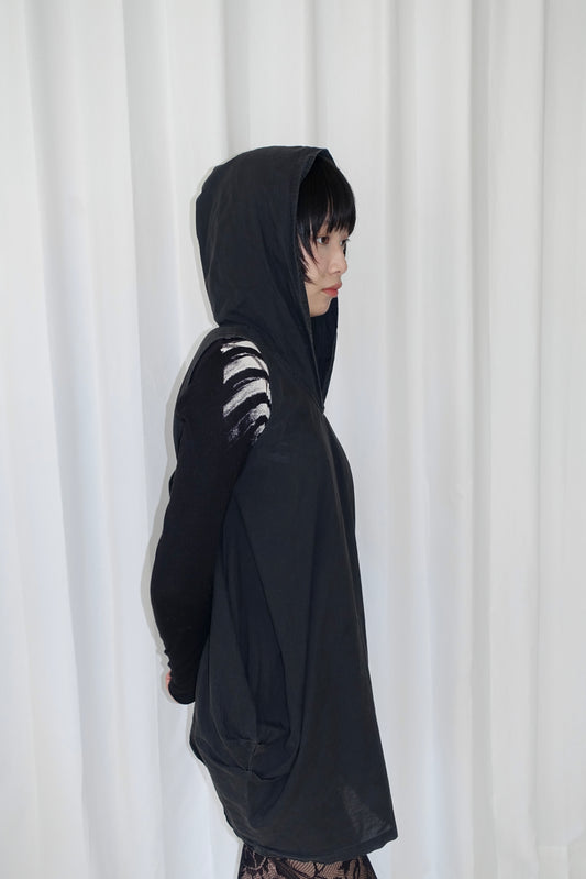 Black hooded vest