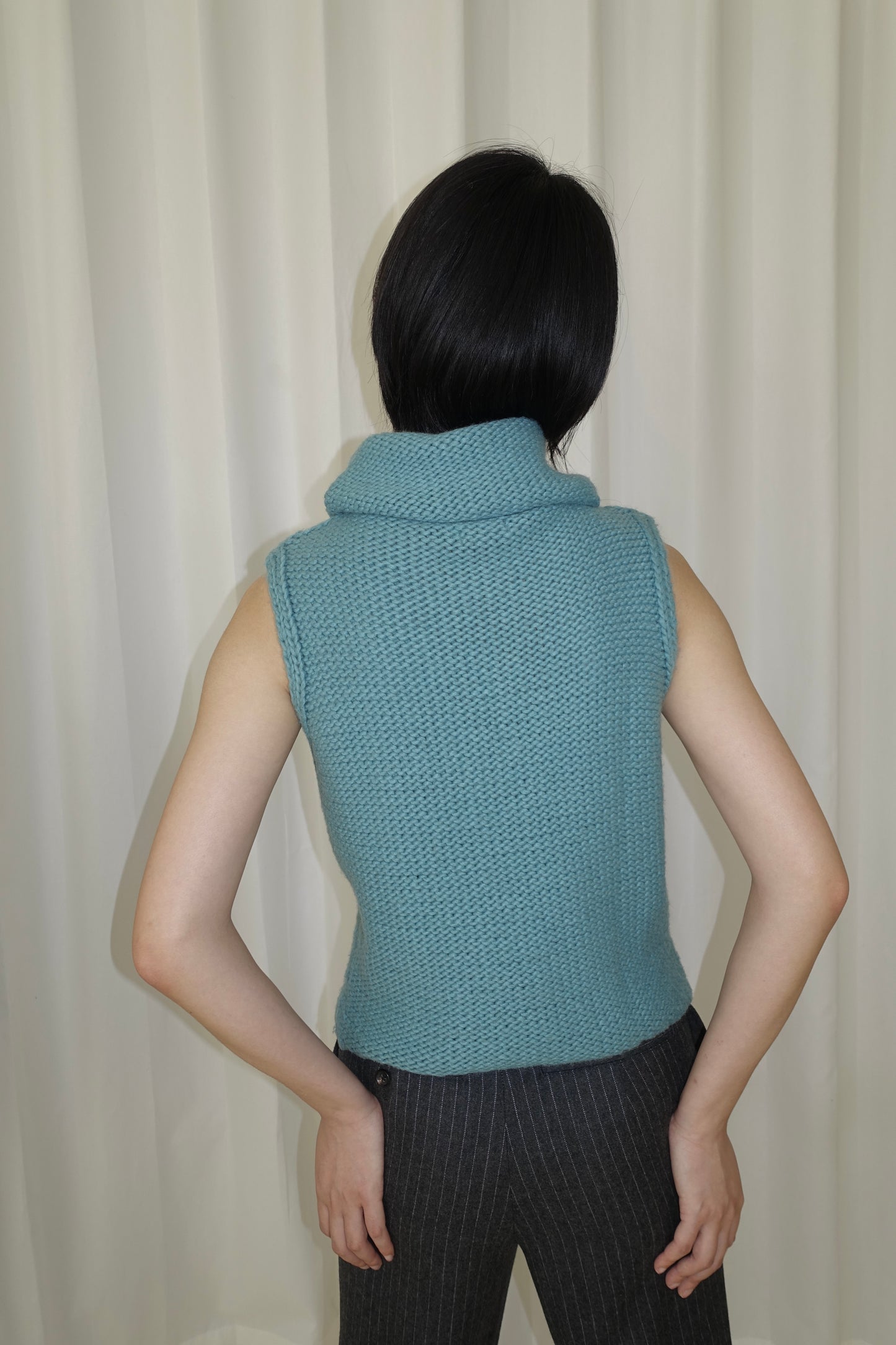 Italian brand aqua green knit vest