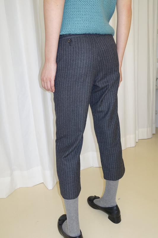 Comme des Garçons pinsrtipe wool cropped pants