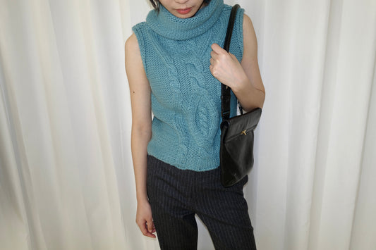 Italian brand aqua green knit vest