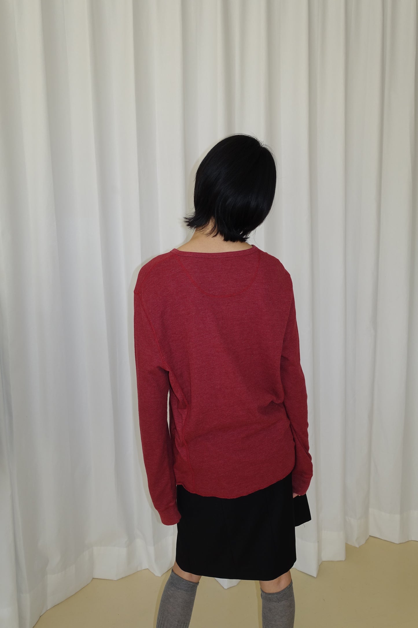 Levi's red waffle-knit motorcycle long sleeve