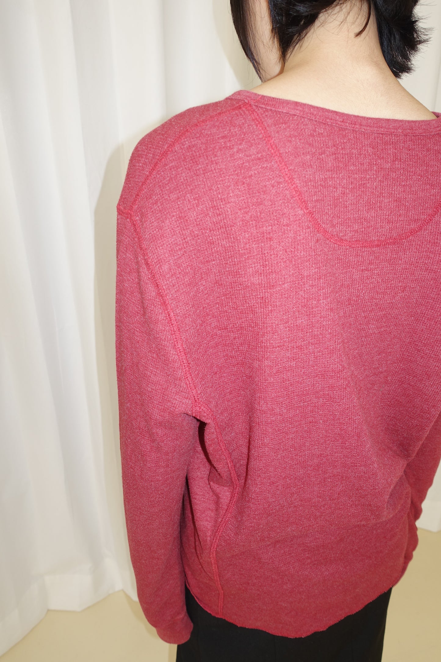 Levi's red waffle-knit motorcycle long sleeve