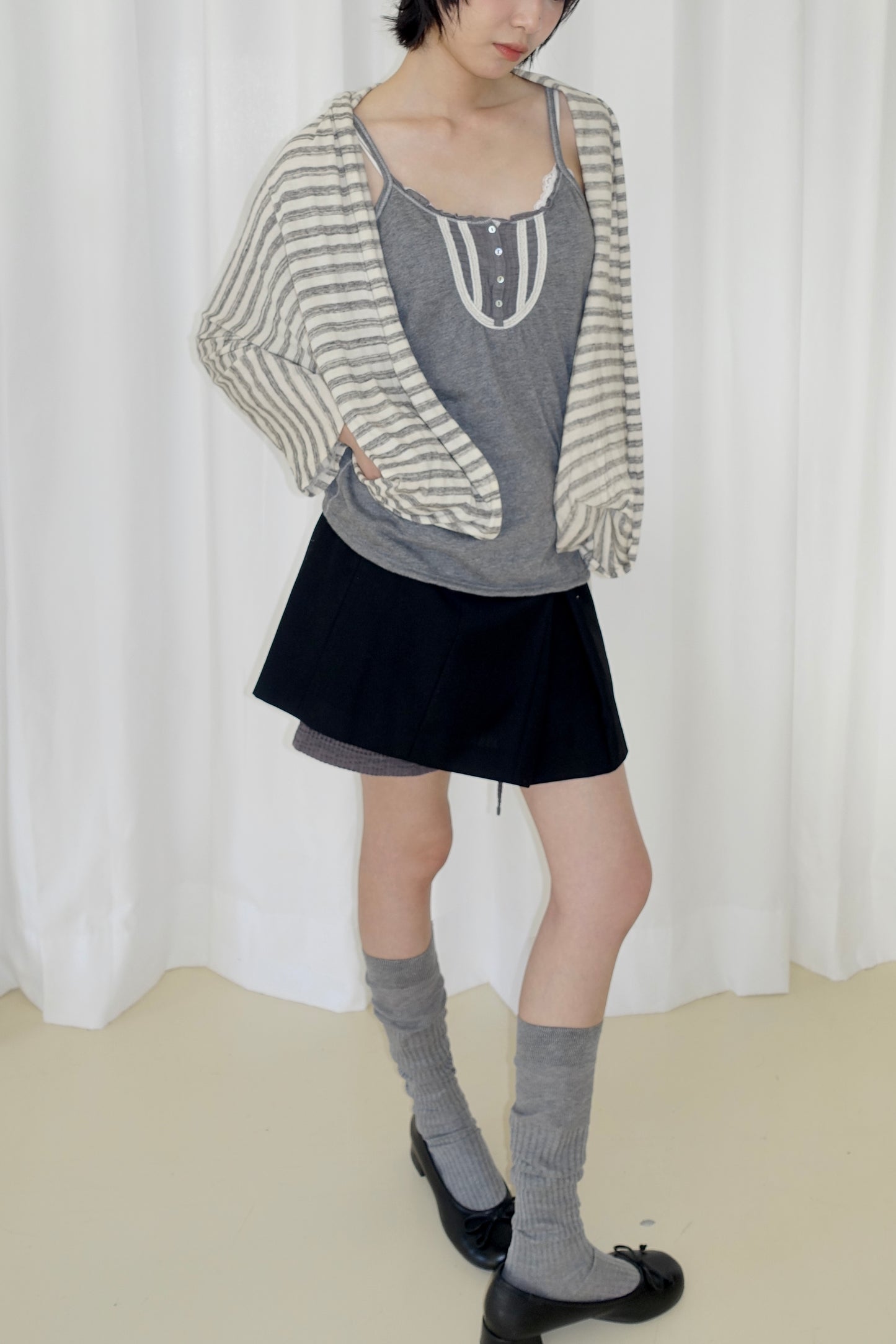 Y's for living grey striped top