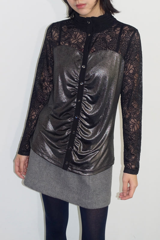 Italian-made black lace shirt