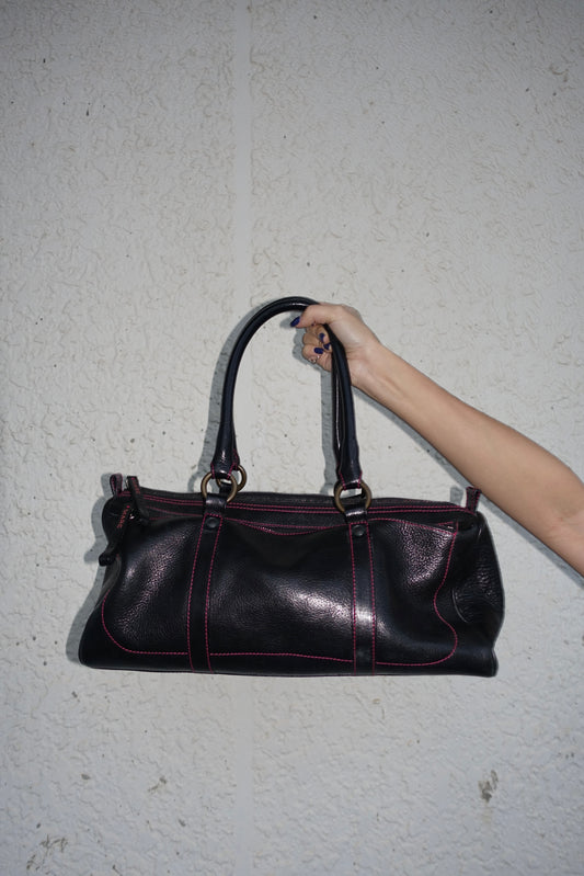 Marc Jacobs Bowling Bag with pink stitching
