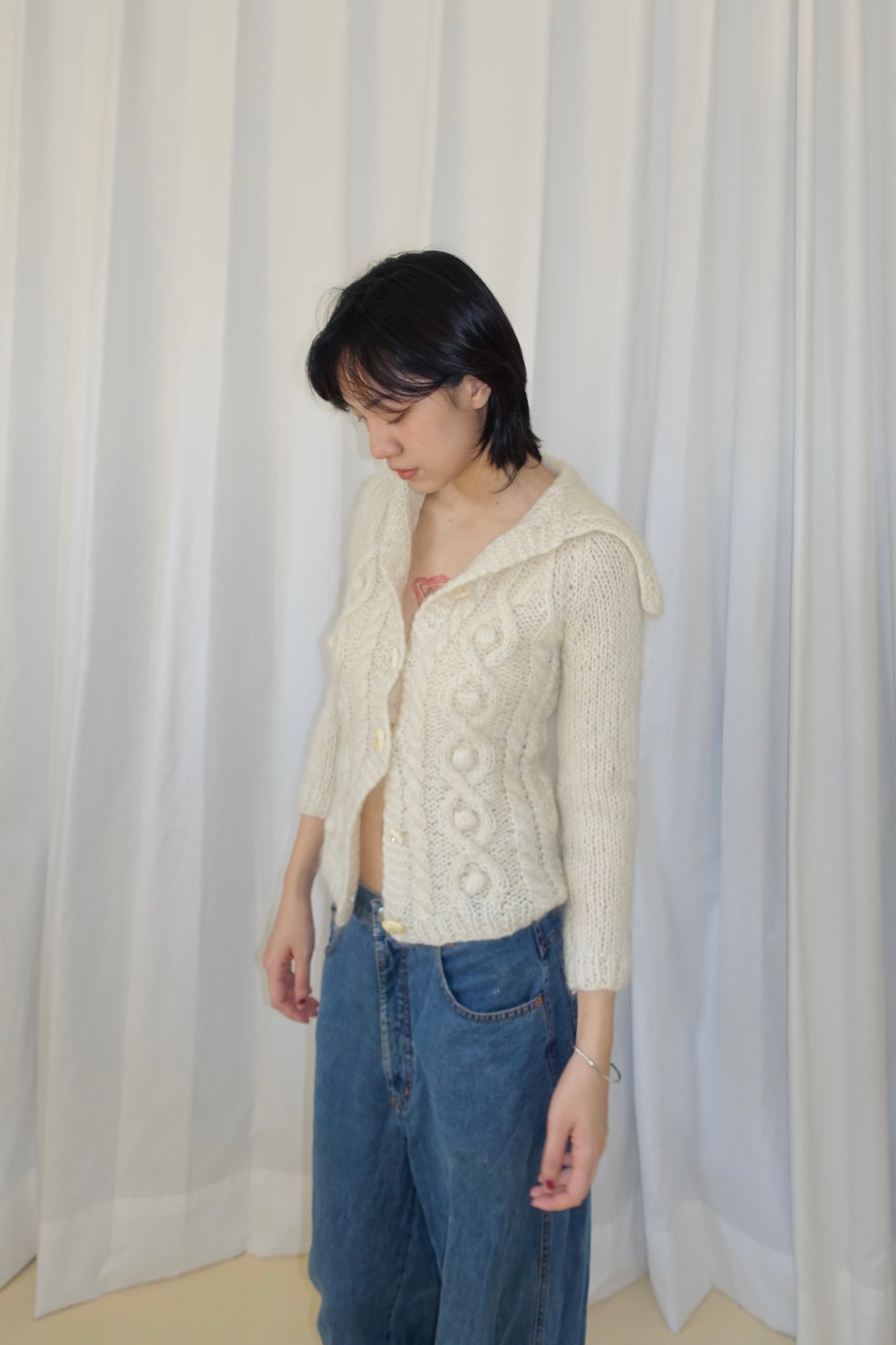 US brand mohair chunky knit cardigan 粗針織上衣