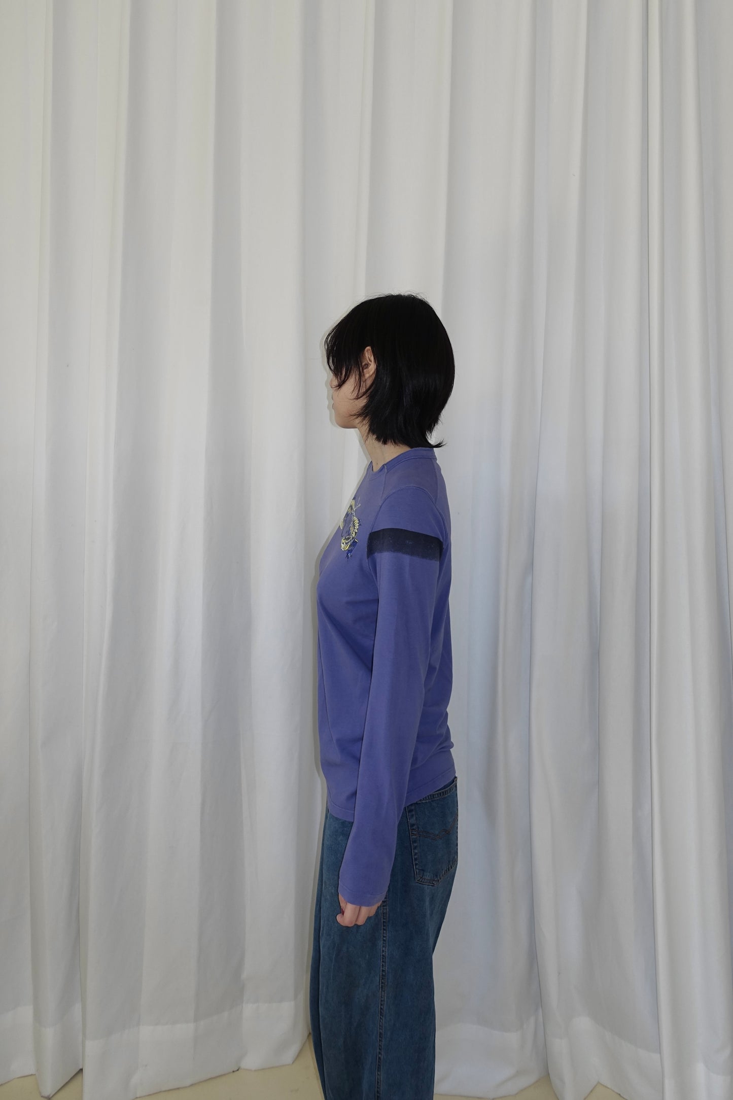 Just cavalli graphic long sleeve tee (violet blue)
