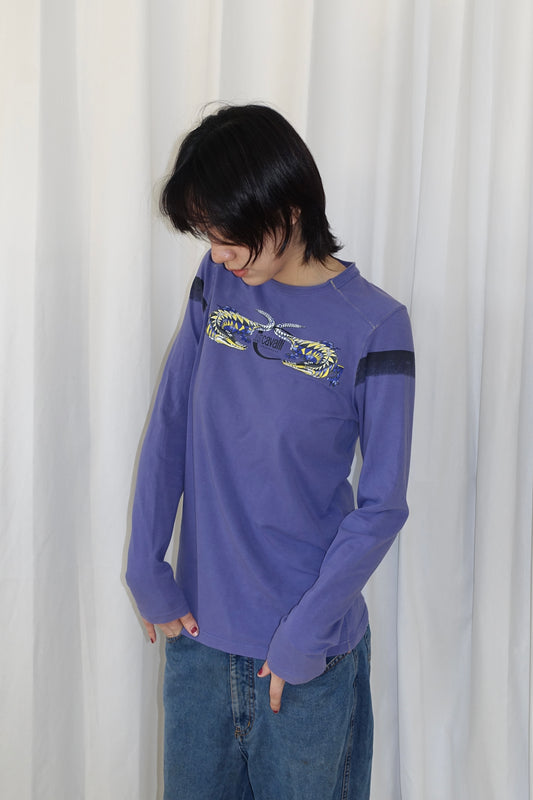 Just cavalli graphic long sleeve tee (violet blue)